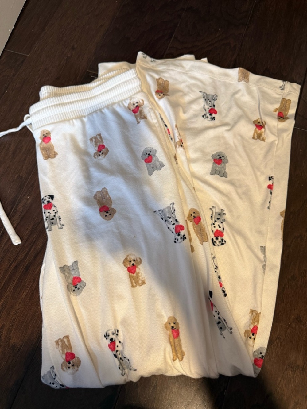 Women’s Cream Dog-Print Pajama Pants